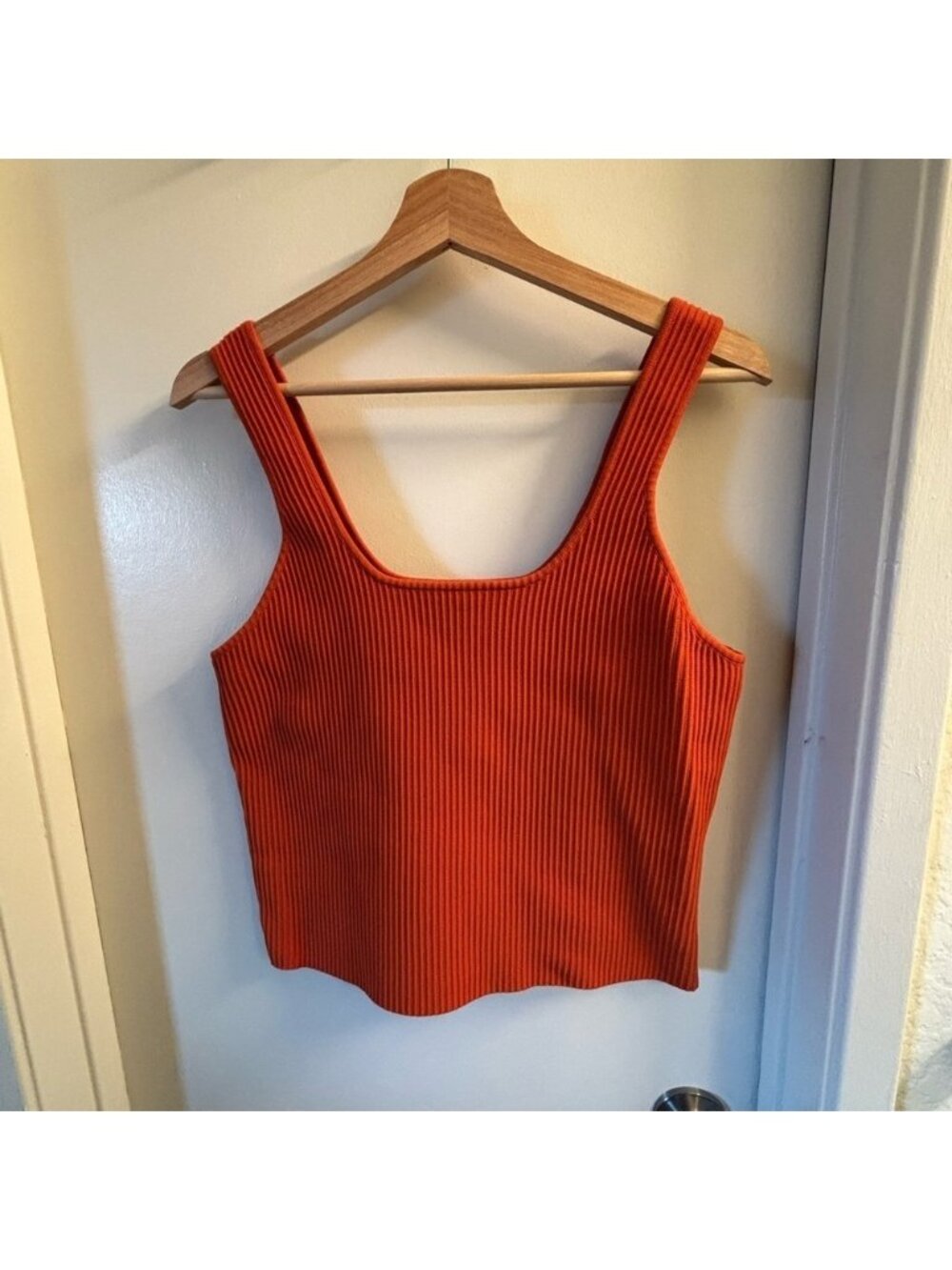 Orange Ribbed Tank Top - Picture 3 of 6